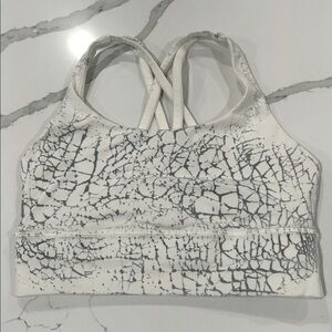 Lululemon White and Gray Patterned Sports Bra